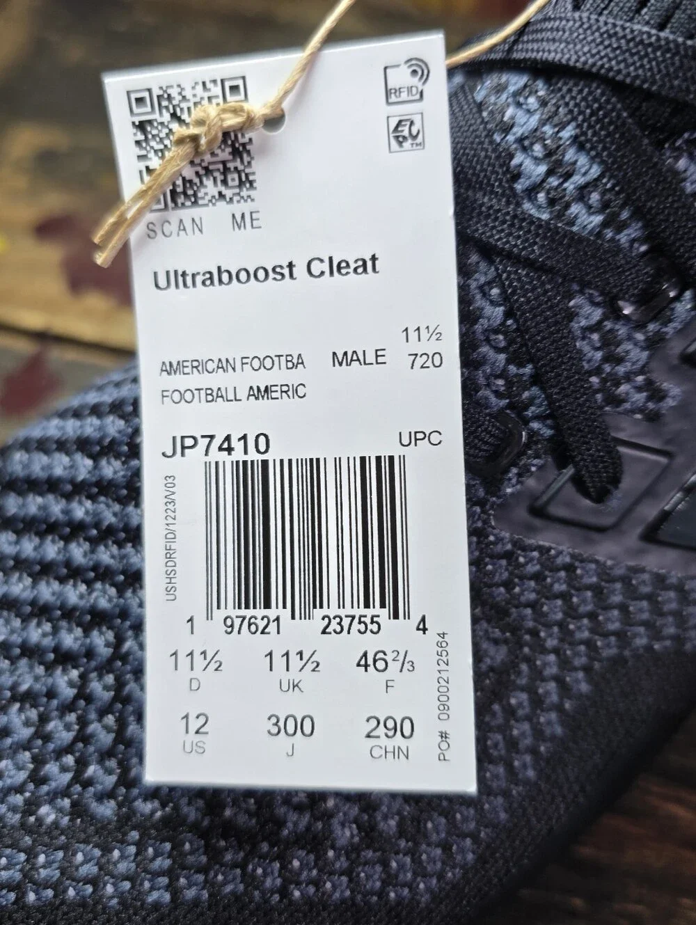 Adidas Ultraboost Football Cleats Black Blue Woven JP7410 Men’s Size 11,12 New